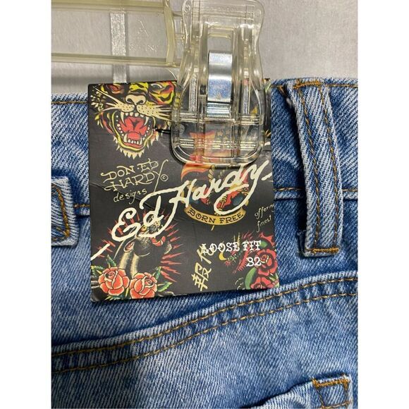 Ed Hardy Dagger Heart Retro Light Flare Jeans NWT size 32 - Picture 10 of 11